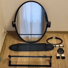 Vintage Allibert Blue Plexi Oval Swivel Mirror + Bathroom Accessories