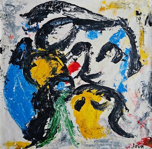 Peinture huile abstraite - peinture, à