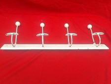 Antique Wood and Metal Coat Rack 4 Hangers Vintage Decoration 
