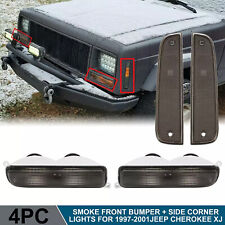 Pair Smoke Park Lights Corner Bumper Signal Light For 1997-2001 Jeep Cherokee XJ