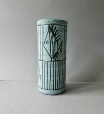 vase en céramique signé, Jacques Pouchain atelier Dieulefit, décor de poissons