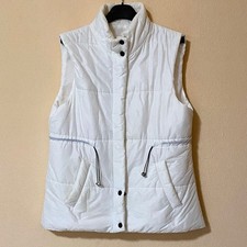 White Zip Buttons Sleeveless Jacket Vest Jacket Made in Italy