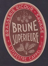 Old label alcohol France BN180298 beer brewery ricour brown