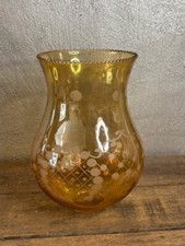 ancienne tulipe en verre jaune