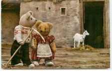 Jouets - Ours habillés dans une cour de ferme - Teddy-Bear - chèvre - 21060