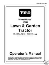 Wheel Horse / Toro 269H Tractor Op Manua  Model #72102