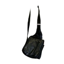 bb design tm black Leather Sling  bag carry crossbody 