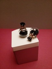 Boucles D'oreilles  Boules  noires - Strass noir