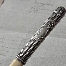 Coupe Papier en Argent Ancien Fin XIXè Décor Ruban Victorian Paper Cutter 19thC