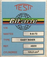 Autocollant Gitane Testi 125