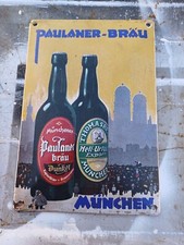 Paulaner Brau Munchen Beer Enamel Plate