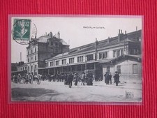 Old postcard written stamp Macon La Gare 71