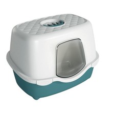 Maison de toilette allongée verte 56 x 39 x H 39 cm pour chat