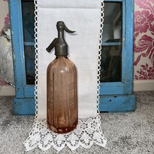 RARE British syphon company Vintage pink /peach  Club Soda Syphon W. DALY DURBAN
