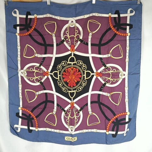 Foulard gucci tons bleu - foulard,