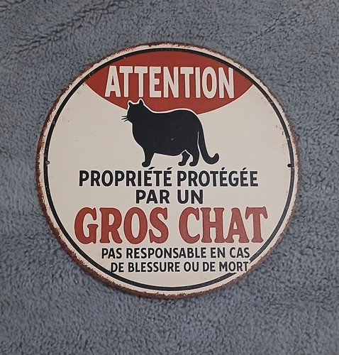Plaque métallique chat - chat, "