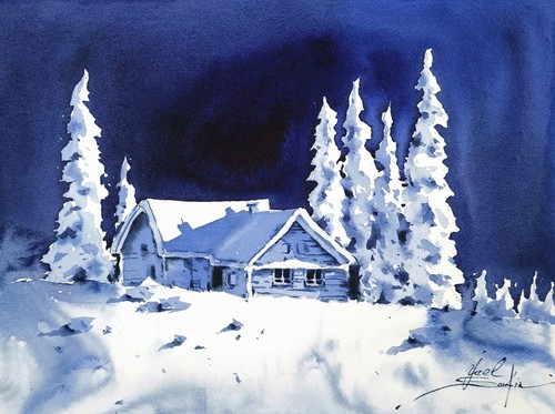 Peinture originale aquarelle