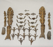 Commode Antique Louis XIV Tombeau décoratif en Bronze, pièces de meubles, poigné