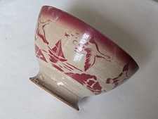 Grand bol ancien oiseaux