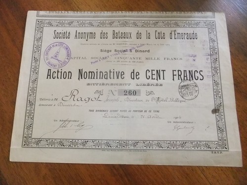 Action titre ancien - , bateaux