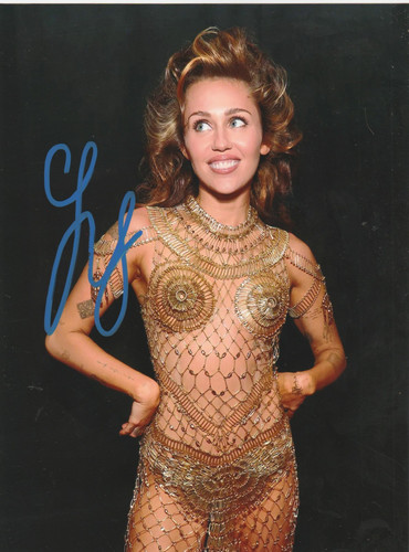 Miley cyrus signed photo - cyrus,