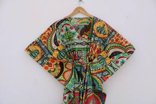 Long caftan coton - caftan, imprimé