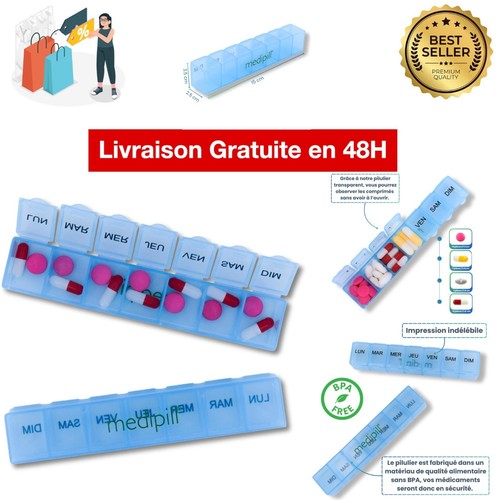Pilulier semainier jours - pilulier,