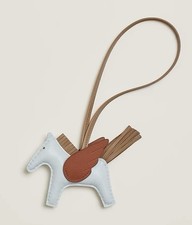 Authentic Hermès Rodeo Pegase PM Charm Bleu Brume Sesame Cuivre