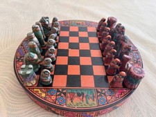 Petit jeu d'échecs artisanal du Pérou - Incas contre Conquistador