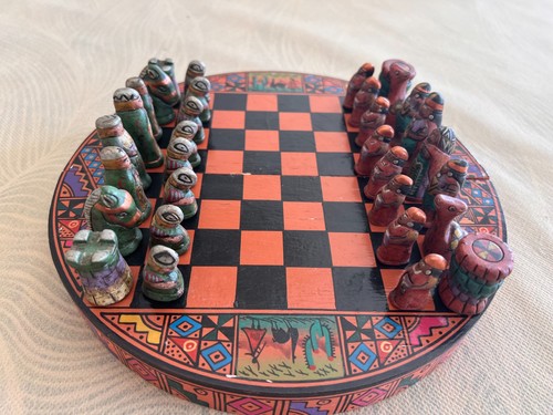 Petit jeu échecs artisanal - jeu, d'échecs