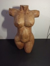 Ancien buste femme en bois