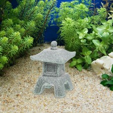  Statue de pagode en pierre Miniature, 2 pièces, Sculpture de pagode de jardin