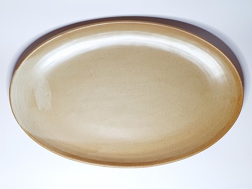 Ancien grand plat ovale grès - grand,