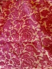 Antique Brocade Brocade Curtain Upholstery Fabric 19th Century, Size 214 x 60 cm