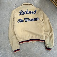 True Vintage Chain Stitched Richard The Masseur Wool Varsity Style Jacket 