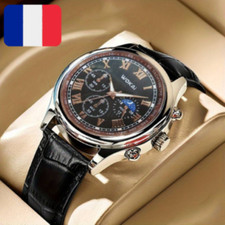 Montre Homme A Quartz Sport, Déconctracté et Elégant Noir- Tendance 2024