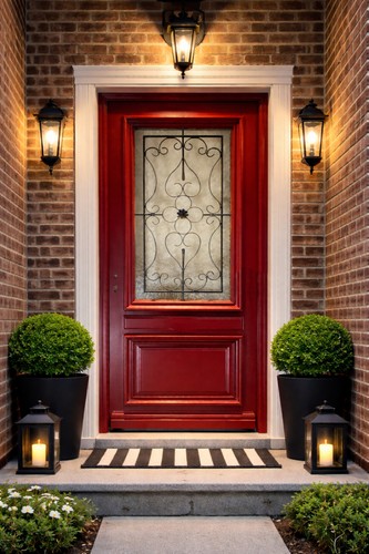 Porte entrée bois vitrée - d'entrée,