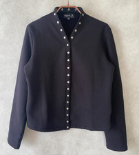 agnes b. Snap Button Cardigan Pression Brushed Inside Size T2 (M-L) Black EXC