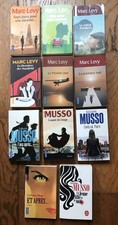 Lot de 11 livres de poche  : 5 GUILLAUME MUSSO, 6 MARC LEVY (romances) 