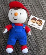 DOUDOU PELUCHE JEMINI 2014 T'CHOUPI Salopette Bleu Rouge Casquette 28 cm - D1874