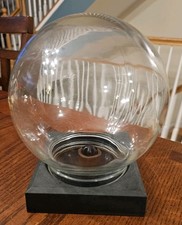 Vintage FLOWER AQUARIUM Clear Glass Globe Orb Boho 70s Decor Terrarium 6.5" 