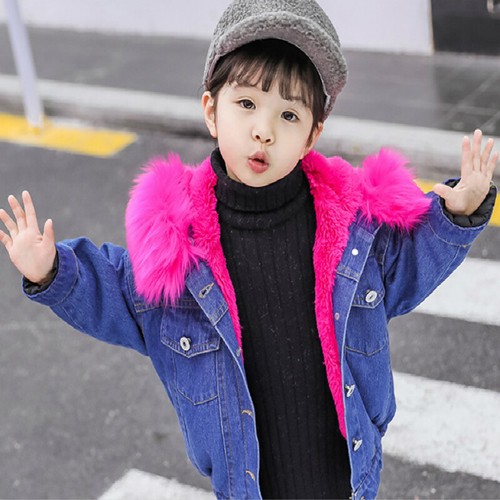 Mignon fille manteau col - fille,