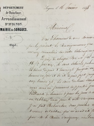 éclairage sorgues 1854 - Éclairage,