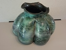 Vase Boule Verre Laque  D'art Fusionniste Signé Bouillet Maître Verrier Orfèvre 