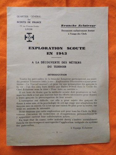 Scoutisme brochure des - des, chefs