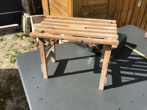 Ancien tabouret pliant bois - tabouret,