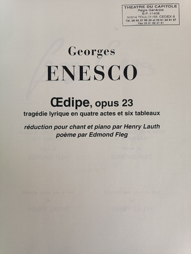 Georges enesco oedipe - enesco,