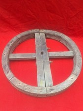 OLD WOODEN WHEEL PULLEY DRIVE Loft Workshop Deco Diameter 60cm