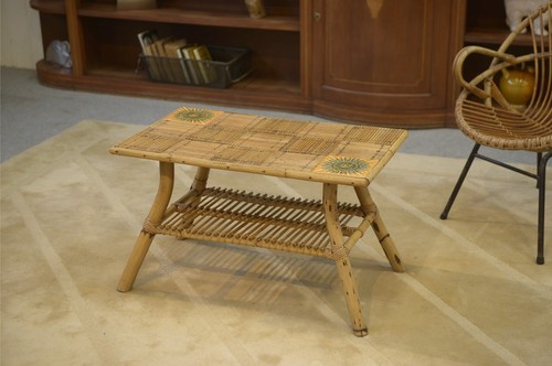 Table basse rotin - table, et