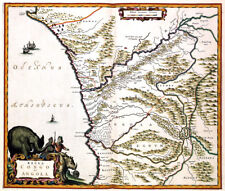 Reproduction carte ancienne - Congo et Angola en 1662